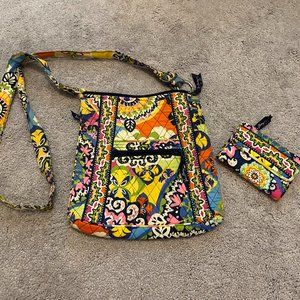 Vera Bradley Hipster and Wallet in a colorful floral pattern